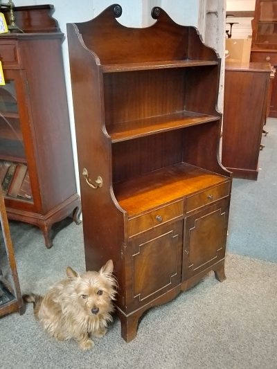 Small Antique Waterfall Bookcase Cabinet