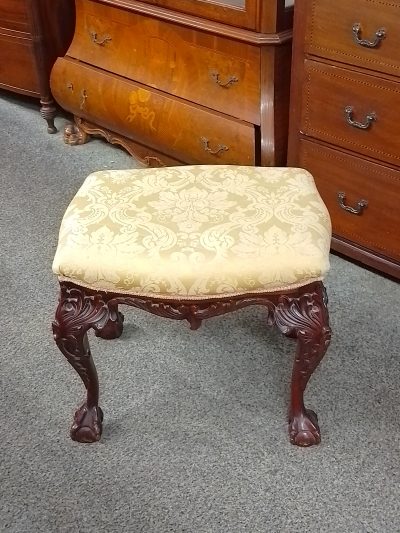 Good Antique Victorian Chippendale Style Victorian Stool