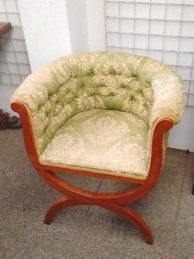 Antique Edwardian X Frame Armchair