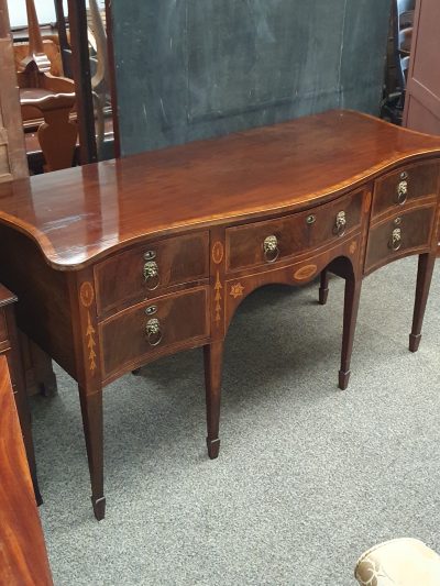 Antique Georgian Serpentine Inlaid Sideboard