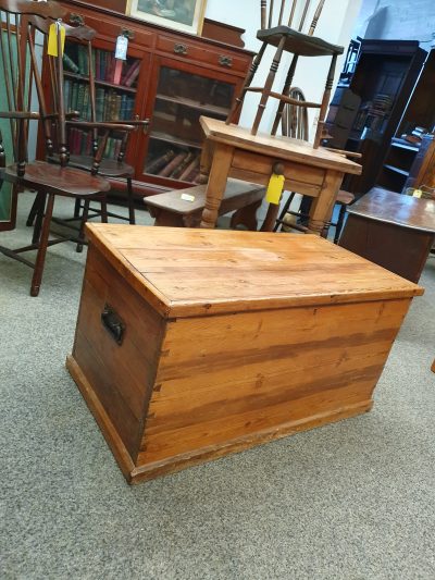 Antique Edwardian Pine Box Chest