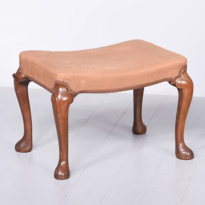 Stylish Whytock and Reid Mahogany Stool with Saddle Shaped Upholstered Seat