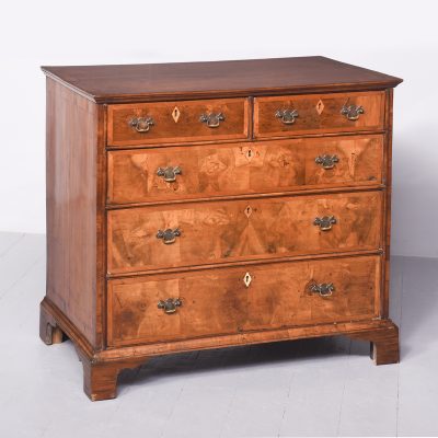 George II Figured Walnut Chest Of Drawers