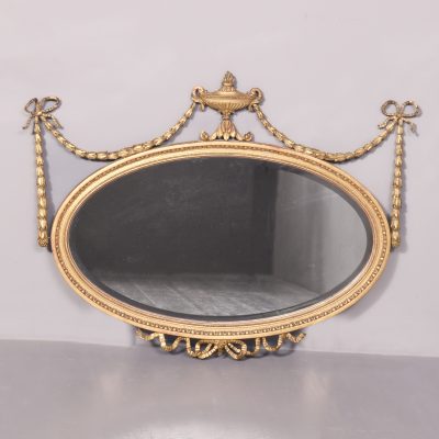 Gilded Adam Style Oval Wall Mirror