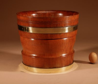 A Large Impressive and Decorative Dutch Coopered Brass and Turned Teak Planter/Jardinière/Wine Cooler, circa 1900