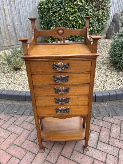 Arts & Crafts Oak Music Filing Cabinet