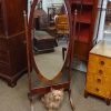 Antique Edwardian Oval Cheval Dressing Mirror