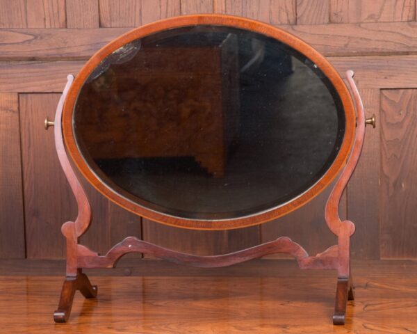 Edwardian Inlaid Mahogany Cheval Dressing Mirror SAI1974