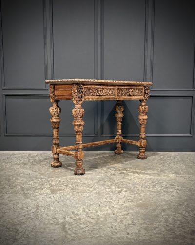 Carved Bleached Oak Console Table by Edwards & Roberts