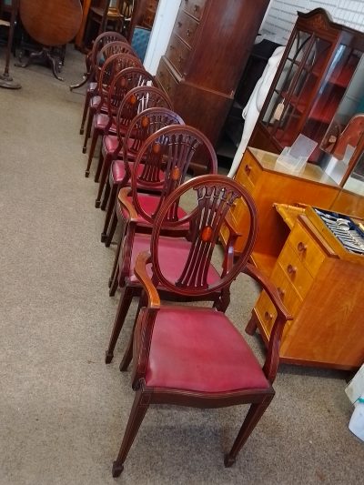 Good Antique Set of 8 Hepplewhite Dining Chairs