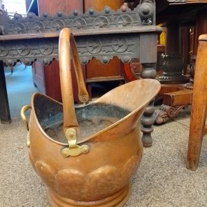 Antique Copper Coal Scuttle Antique Miscellaneous