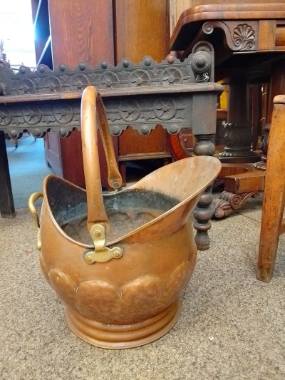 Antique Copper Coal Scuttle