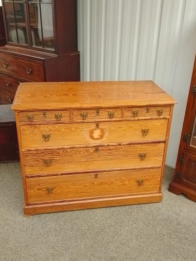 Antique Pitch Pine Chest of Drawers