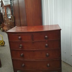 Antique Victorian Bow Front Chest 19th century Antique Chest Of Drawers