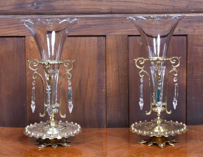 Pair Of Victorian Crystal Vases SAI3707