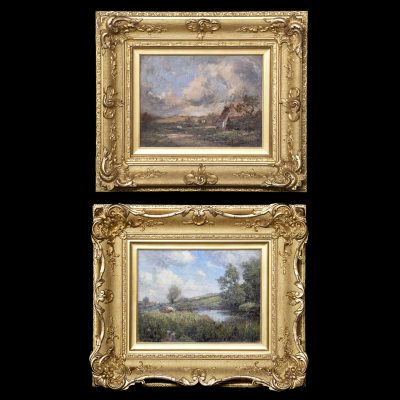 Pair of Late Victorian Paintings of Rural Scenes by James Cchristie Prowett