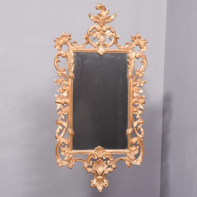 Chippendale-Style, Edwardian Period Hand Carved Giltwood Wall Mirror