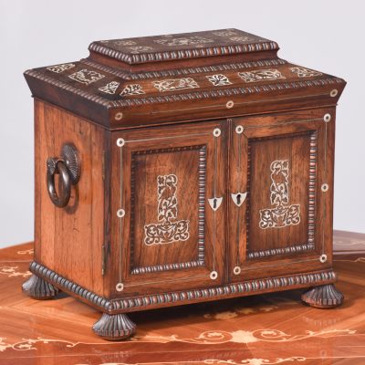 Exceptional Victorian Mother-of-Pearl Inlaid Rosewood Cabinet