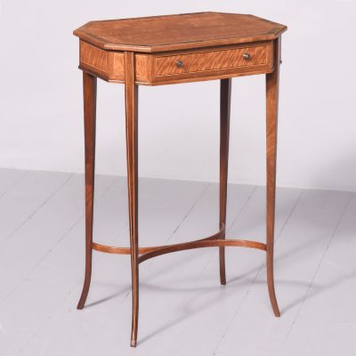 Sheraton Style Satinwood, Rosewood, and Boxwood Banded Side Table