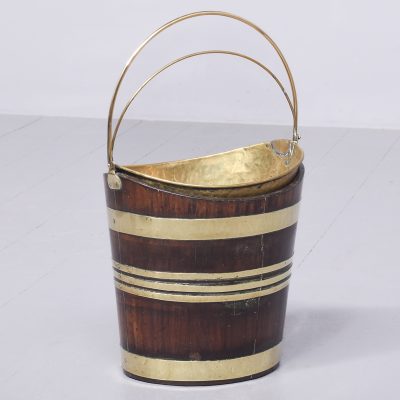 Quality Mahogany and Brass Navette Bucket