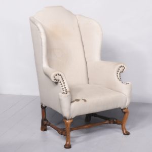 Queen Anne Walnut Wing Chair Wing chairs Antique Chairs