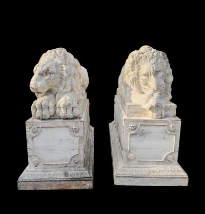 Pair Of Edwardian Wooden Lions SAI3732