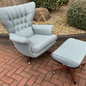 Mid Century G Plan 62 Chair and Footstool armchair Antique Chairs