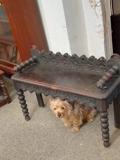 Small Antique Oak Window Seat