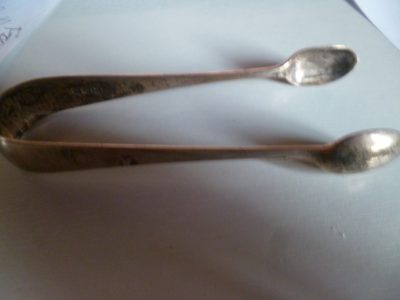 SILVER TONGS LONDON 1932  32 GRAMS