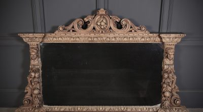 Large Victorian Carved Oak Overmantel Mirror