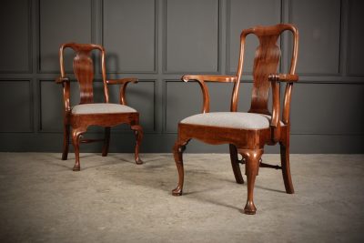 Pair Of Quality Mahogany Queen Anne Armchairs