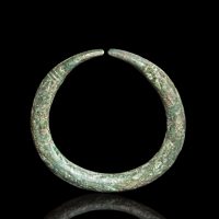 Ancient Luristan bronze snake bracelet K429a