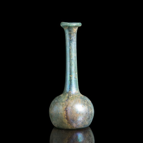 Ancient Roman glass flask K240a