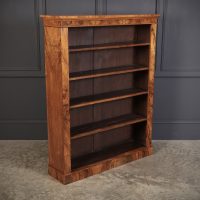 Victorian Figured Walnut Open Bookcase