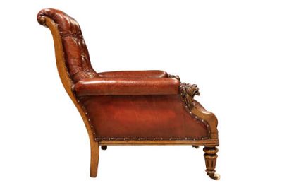 19thc Leather Club Arm Chair - Image 4