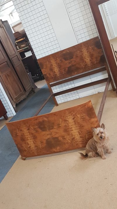 Good Art Deco Walnut Double Bed - Image 4