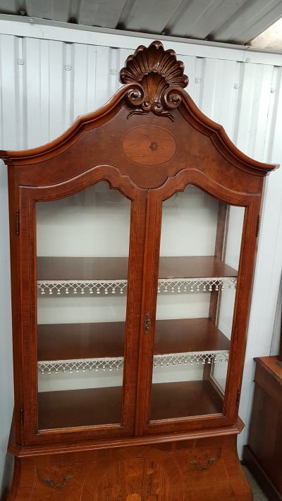 Vintage Dutch Style Walnut Display Cabinet - Image 2