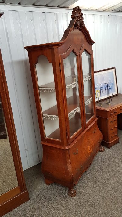 Vintage Dutch Style Walnut Display Cabinet - Image 6