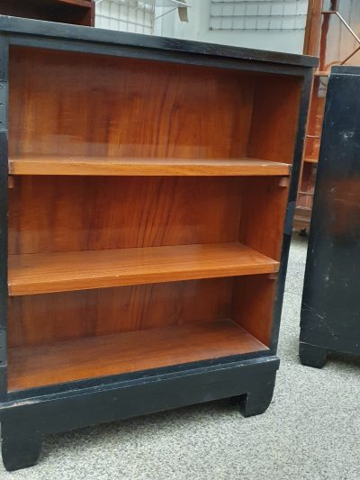 Good Antique Small Pair of Art Deco Ebonised Bookcases - Image 11