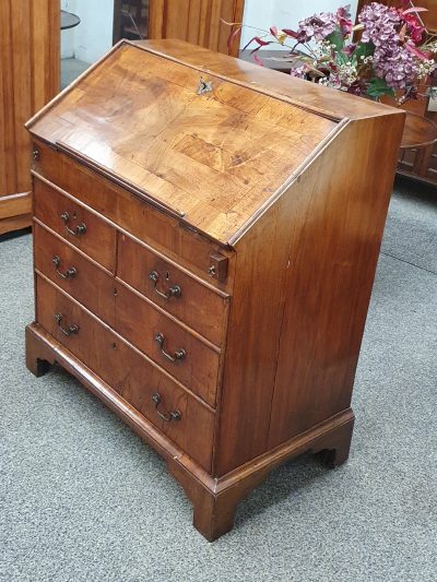 Good Antique Georgian Walnut Writing Desk Bureau - Image 9