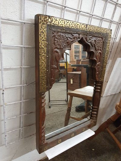 Small Antique Indian Wall Hanging Mirror - Image 2