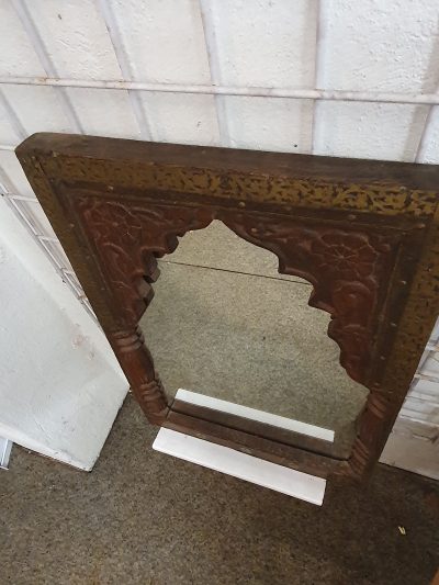 Small Antique Indian Wall Hanging Mirror - Image 4