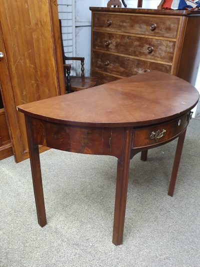 Antique Georgian Demi Lune Side Table - Image 5