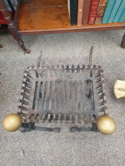 Small Antique Fire Grate & Fire Dogs - Image 6