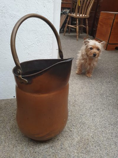 Antique Tall Copper Scuttle - Image 3