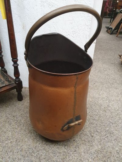 Antique Tall Copper Scuttle - Image 2