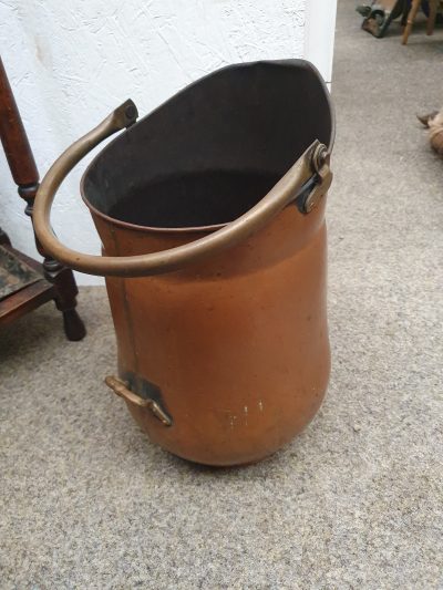 Antique Tall Copper Scuttle - Image 5