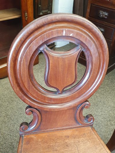 Antique Victorian Pair of Hall Chairs - Image 5