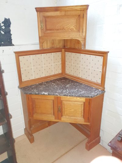 Antique Edwardian Pine Corner Cabinet - Image 6