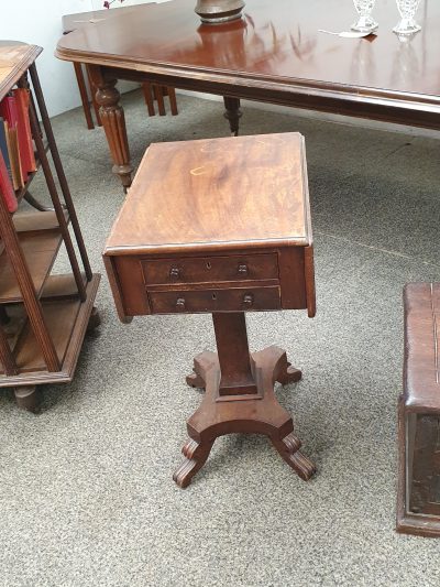 Small Antique Pedestal Table - Image 9